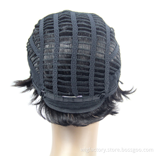 Cheap human wig,women razor cut hair wigs human hair short wig,wholesale non lace machine made human hair wigs